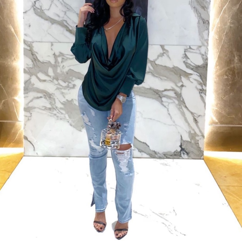 COPY - Satin cowl neck top